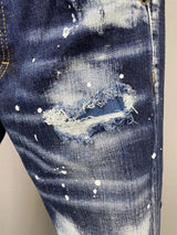 ICON BRAND Men Jeans Dsq2 Denim Pants Hole Slim Pencil Trousers Buttons Party Clothes coolguy D2 JEANS for husband blue
