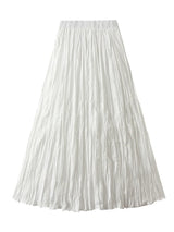 Women's Pleated Maxi Skirt – Elegant A-Line Beach Style
