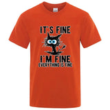 Funny Cool Cat Printed T-shirt