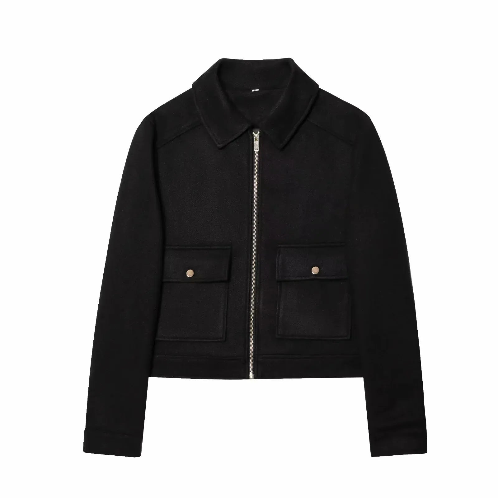 Women's Zipper Jacket Coat New Winter Long Sleeve Pocket Outerwear Coat Short Street Elegant Women's Jacket