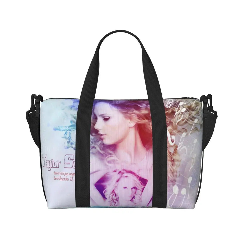Custom The Eras Tour 1989 Taylor's Swift's American Pop Singer Tote Bag Women Large Capacity Beach Gym Travel Bags
