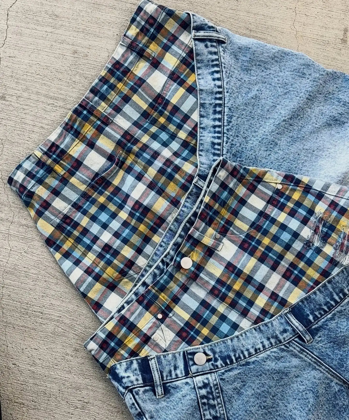 Unisex Y2K Plaid Baggy Jeans