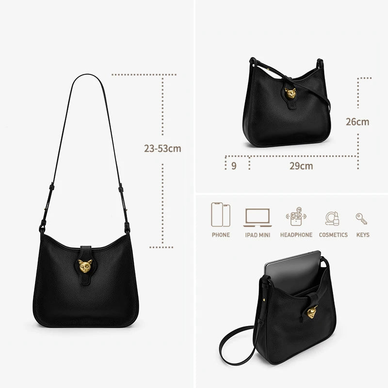 BAFELLI Genuine Leather Bucket Bag – Shoulder & Crossbody