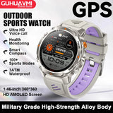 2026 New Military Bluetooth Call Smart Watch Built-in GPS Compass Barometric Altimeter 10ATM Waterproof Sports Smartwatches Men