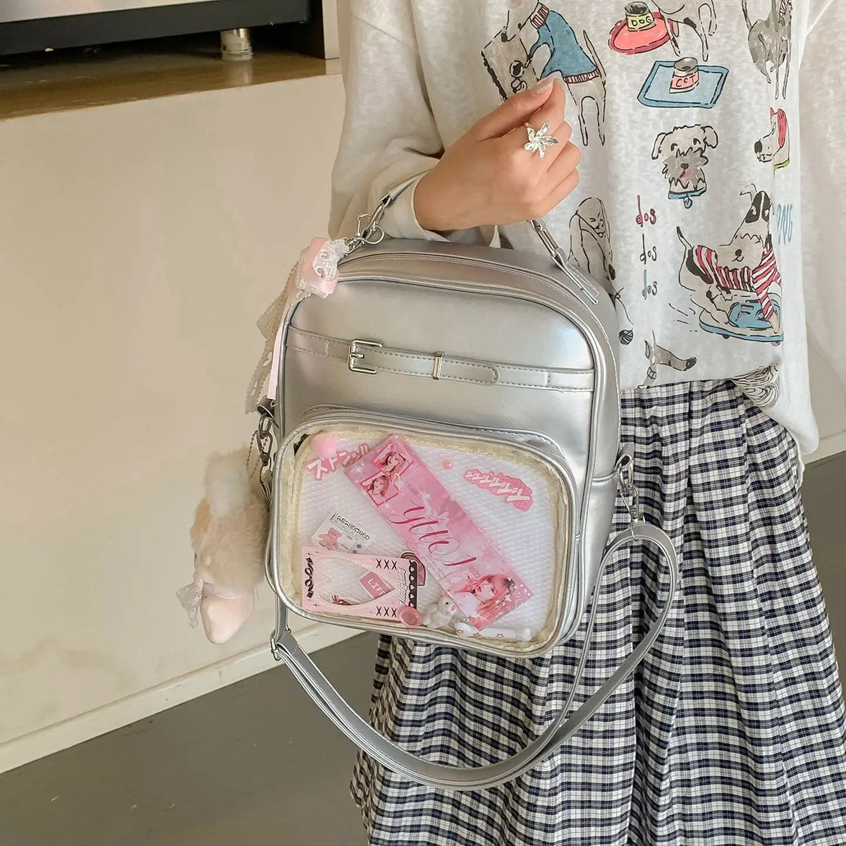 New Women Fashion Casual Backpack Preppy Style One Shoulder Crossbody Handbag Original Niche Design Girl Ulzzang Ita Bag