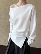 Women's Pleated Relaxed-Fit Sweatshirt