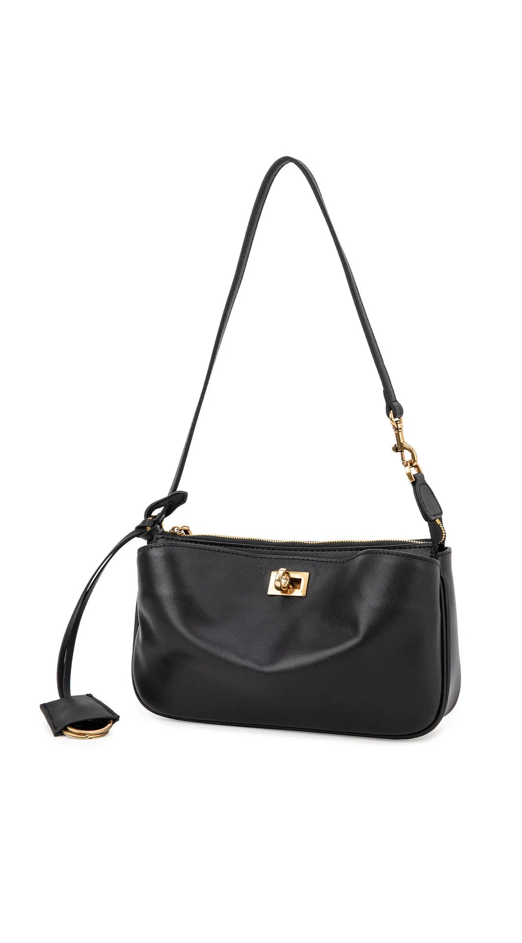 2026 Spring New Luxury Brand Women Shoulder Bags Split Leather Black Handbags Women Fashion Gold Buckle Underarm Bags
