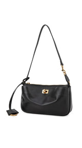 2026 Spring New Luxury Brand Women Shoulder Bags Split Leather Black Handbags Women Fashion Gold Buckle Underarm Bags