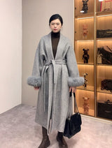 Double-Sided Wool & Fox Fur Jacket