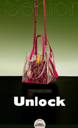 CH Transparent PVC Bucket Bag Women Colorful Jelly Tote Bags Small Crossbody Shoulder Handbag with Inner Pouch
