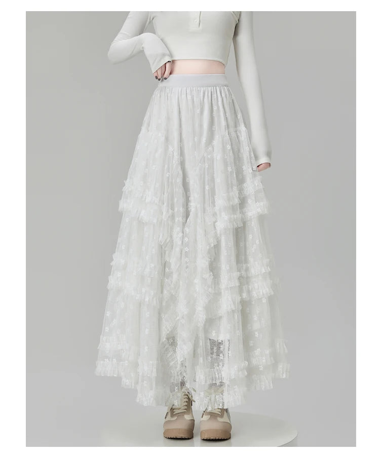 Gothic Lace Trumpet Skirt – Fairycore & Punk Streetwear