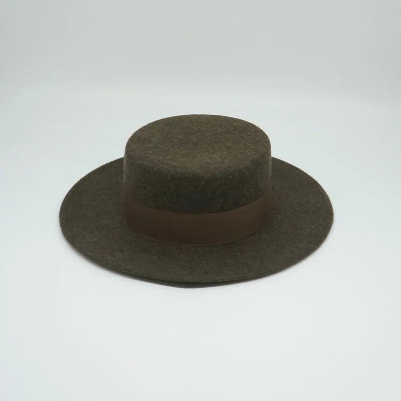 Wool Felt Fedora & Boater Hat – Wide Brim, Unisex