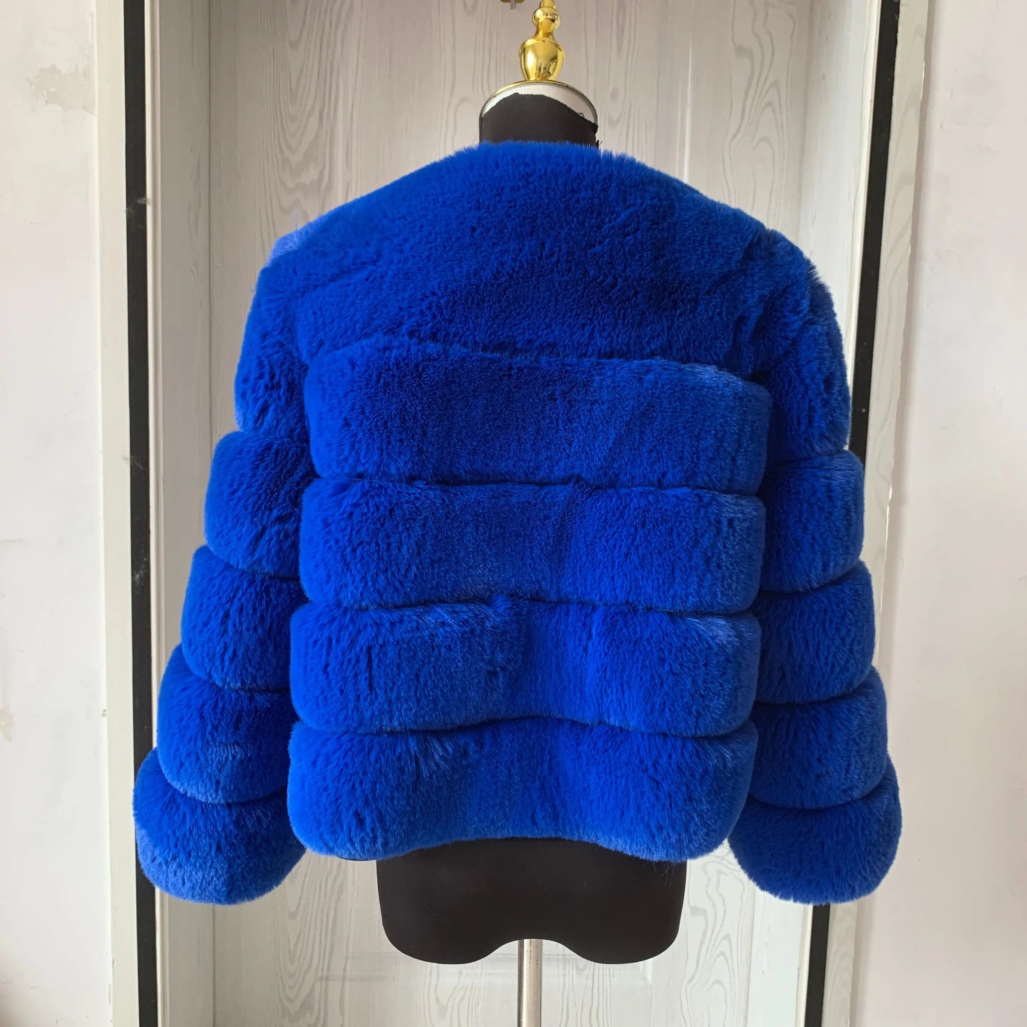 Elegant Winter Faux Fox Fur Crop Jacket