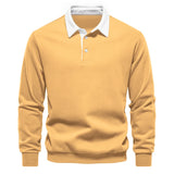 Men’s Cotton-Blend Polo Collar Sweatshirt