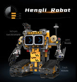 Digital display 5-in-1 transformable robot model assembly, remote control robot building blocks toy, children's toy gift