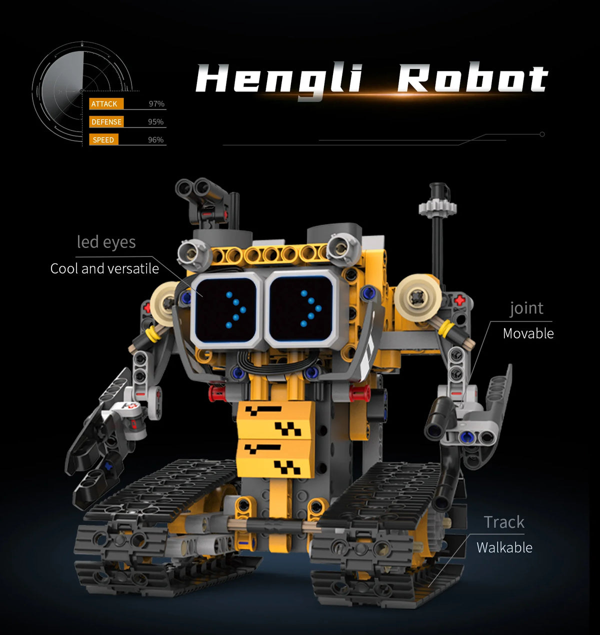 Digital display 5-in-1 transformable robot model assembly, remote control robot building blocks toy, children's toy gift
