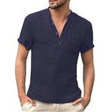 Men's Cotton Linen Short Sleeve T-Shirt