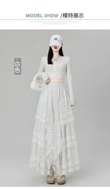 Gothic Lace Trumpet Skirt – Fairycore & Punk Streetwear