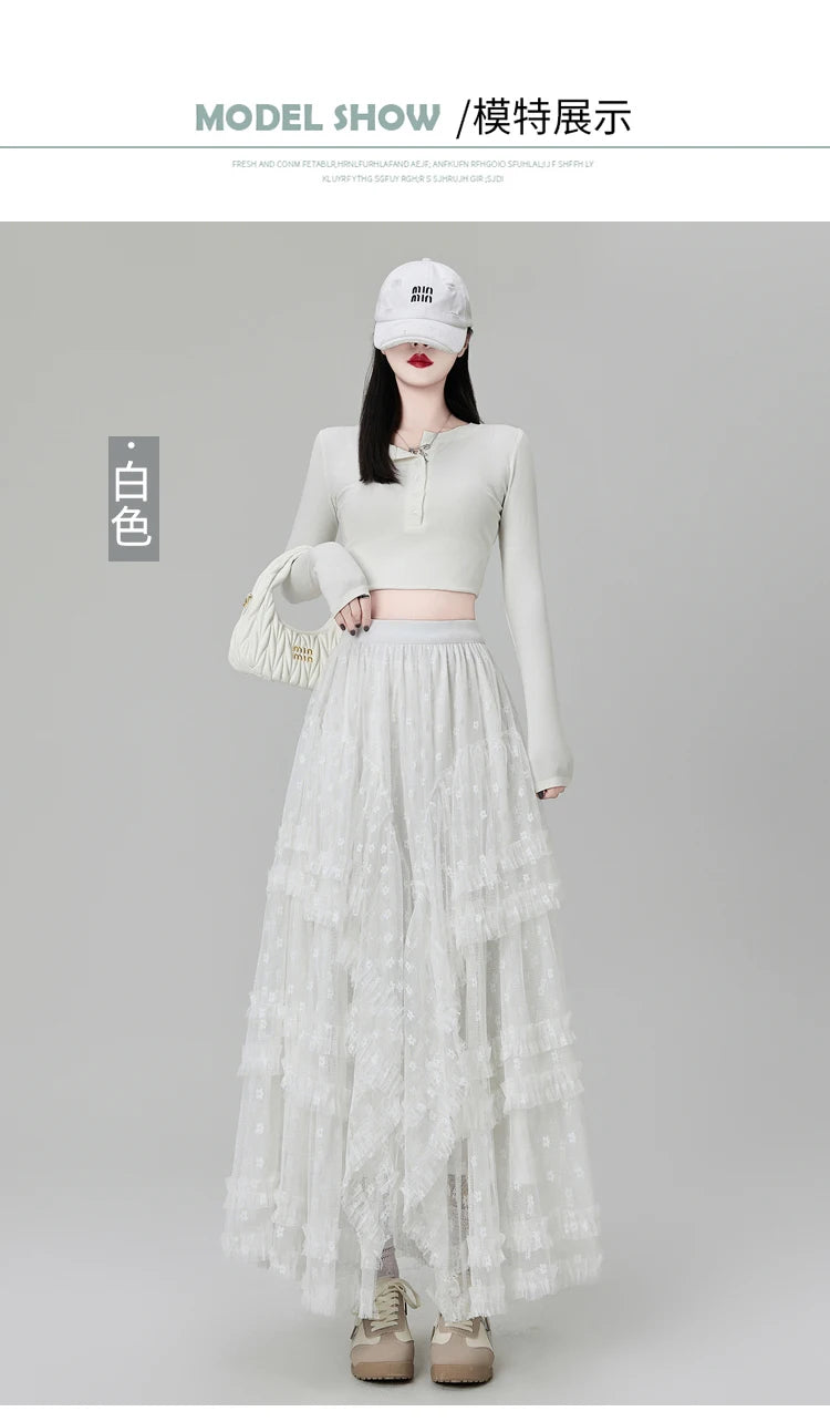 Gothic Lace Trumpet Skirt – Fairycore & Punk Streetwear