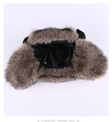 Ox horn pilot hat faux fur Bomber hat women ski cap winter hat thickened warm ear protection hat versatile bull head hat 털모