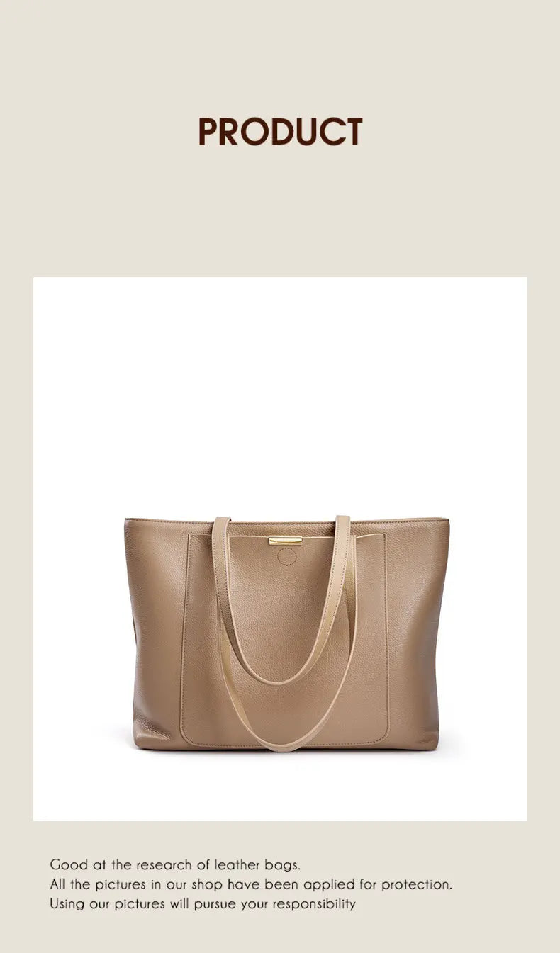 100% Genuine Leather Women's Bag Large Capacity Simple Fashion Cowhide Women Shoulder Bag Female Storage Handbag 2328