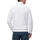Men's Zip Sweatshirt Pullover Stand Collar Warm Fleece Casual Sweater Plain Long Sleeve Jumper Outwear Tops for Men Streetwear