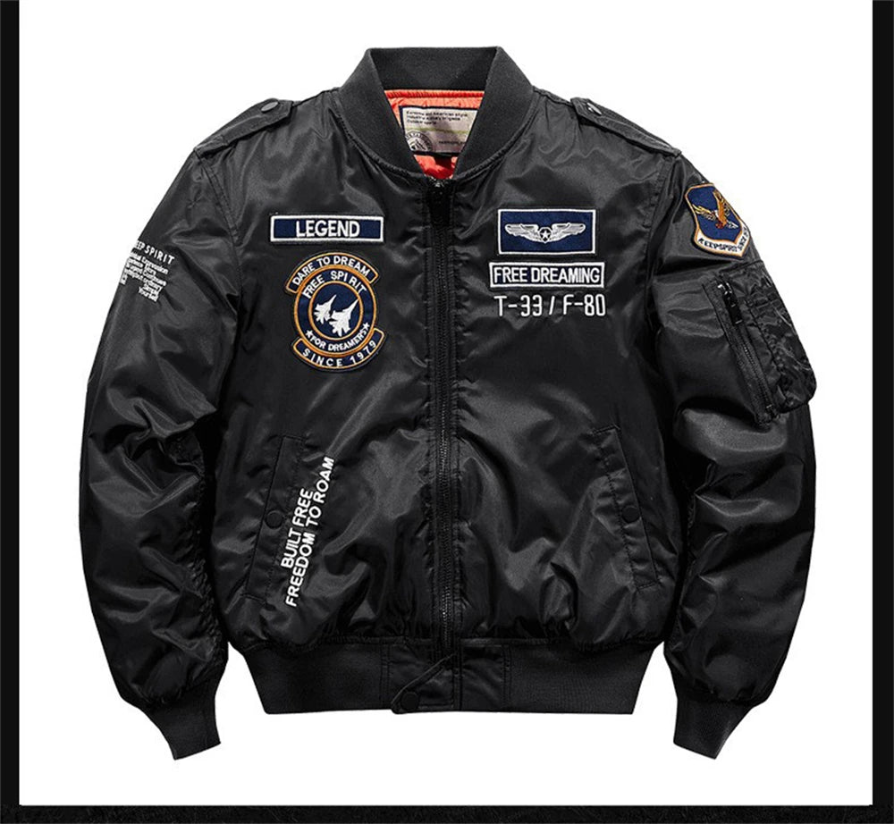 Men's MA-1 Flight Bomber Jacket | Classic Military Cargo Style Coat