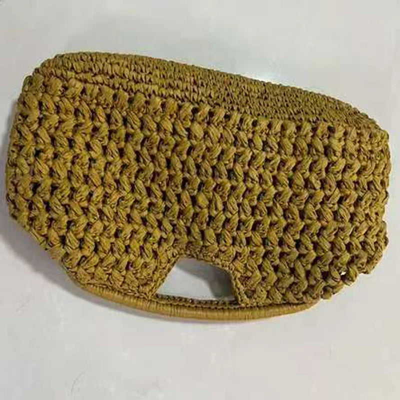 Fashion Straw Clip Shell Clutch Bag for Women Designer Paper Woven Handbags Casual vintage Handmade Summer Beach Bag 2026