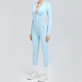 Long Sleeve Zip-Front Yoga Jumpsuit