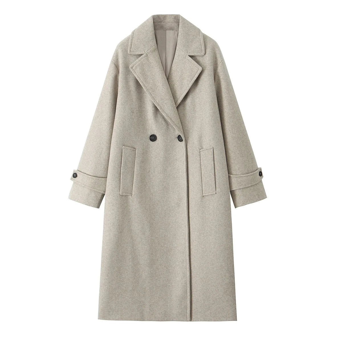 Tri-Color Luxury Loose Collar Coat
