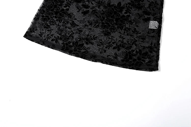 Black V-Neck Asymmetric Maxi Dress
