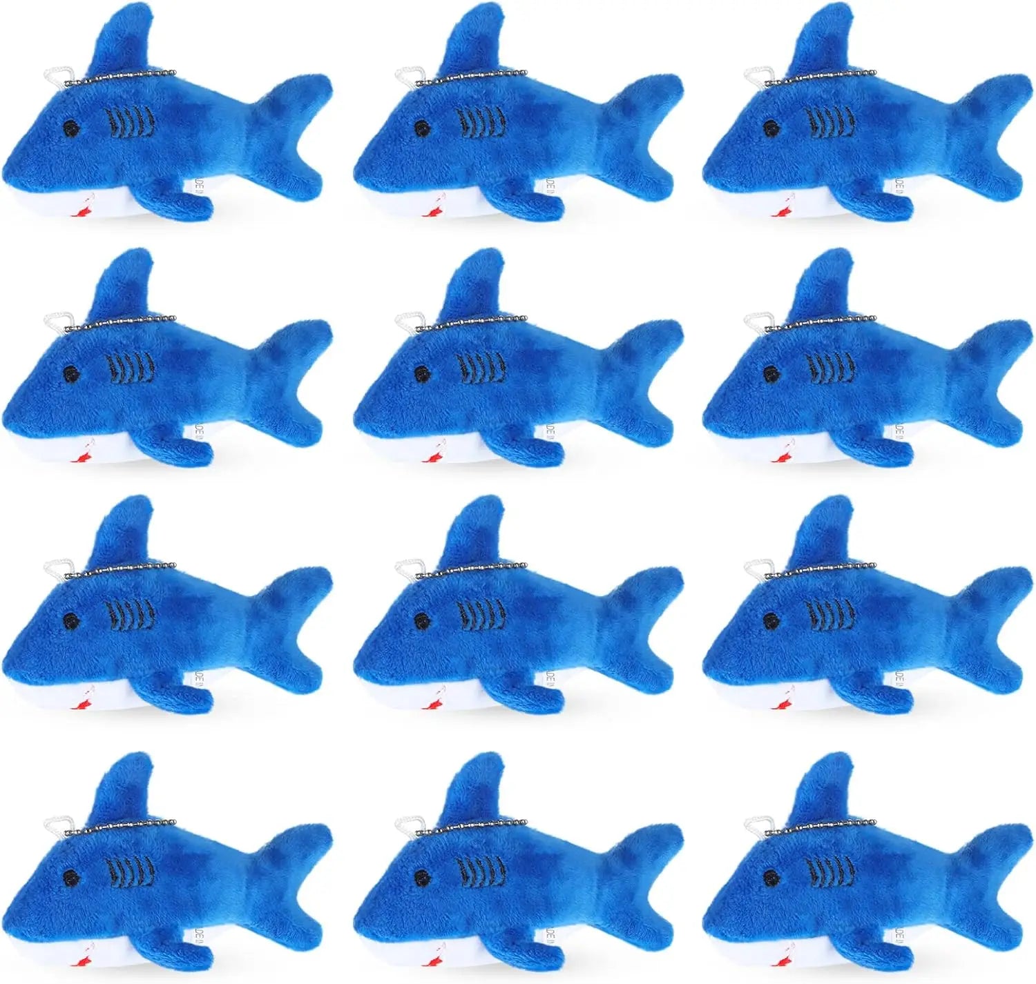 12-48Pcs Shark Plush Keychain Mini Stuffed Animal 3.94" Shark Party Favors Bulk Soft Tiny Shark Keychain Shark Backpack Keychain