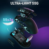 ATTACK SHARK X11 Wireless Gaming Mouse with Charging Dock PixArt PAW3311 Gaming Sensor, BT/2.4G Wireless/Wired
