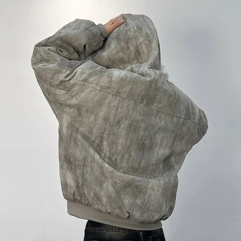Men's Cotton Jacket – Eagle Embroidery & Tie-Dye