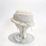 Women's Bow Cloche Hat with Roll-Up Brim