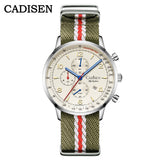 CADISEN New Chronograph Men's Quartz Watch Top Luxury Watches For Men MIYOTA 0S10 AR Mirror Waterproof Canvas Men's Wristwatch
