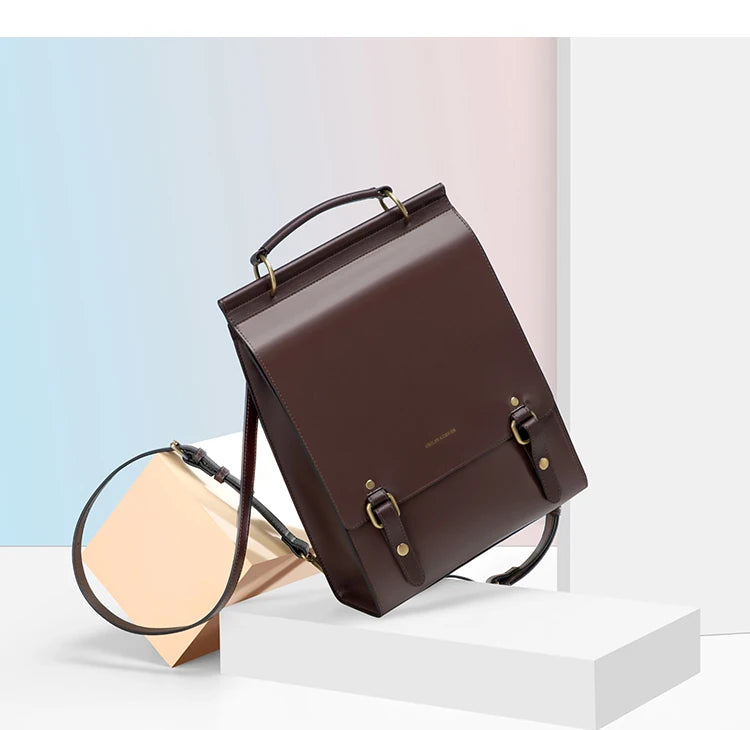 Cnoles Vintage Women's Leather Backpack Casual Shoulder Bag Travel Purse for Girls College School Book Bag