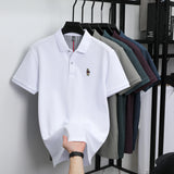 Men's Cotton Bear Embroidery Polo | Korean Style