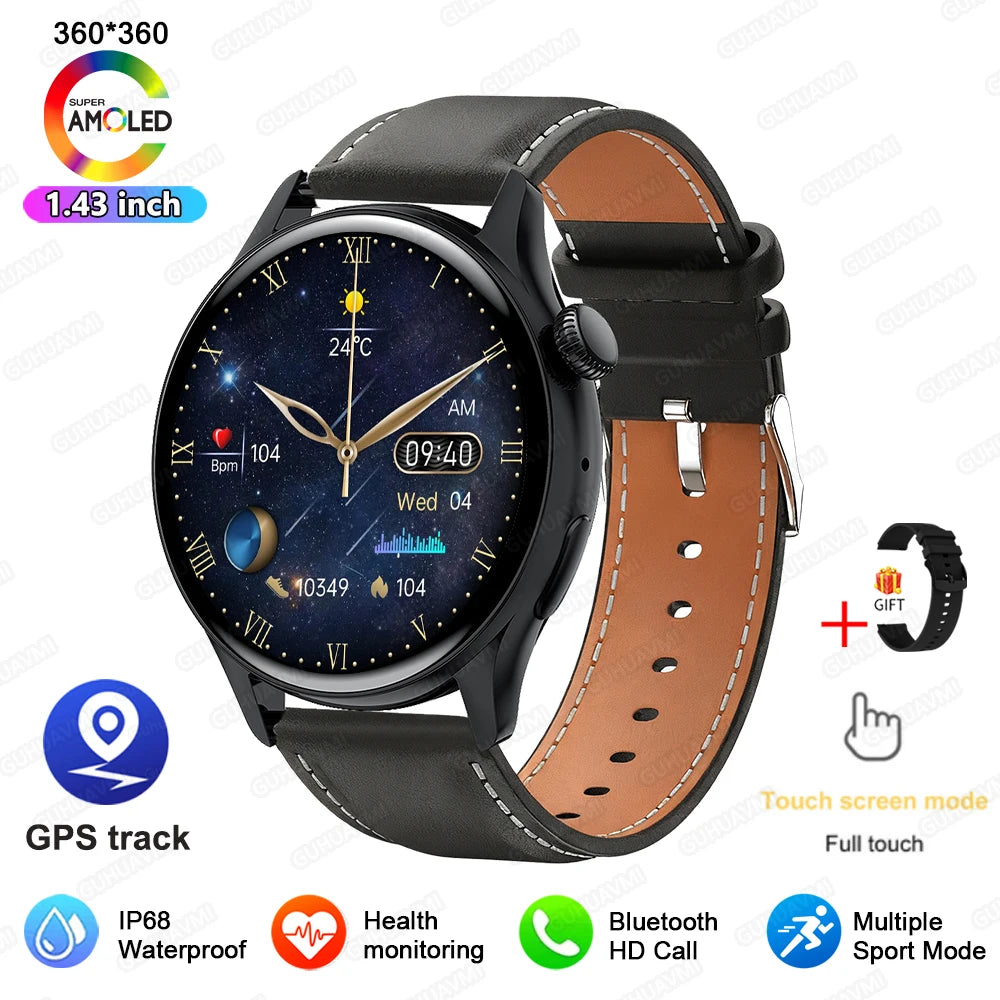 2026 New Lady Fashion Smart Watch women AMOLED HD Screen GPS Sport Heart Rate Bluetooth Call Waterproof Outdoor Smartwatch Women