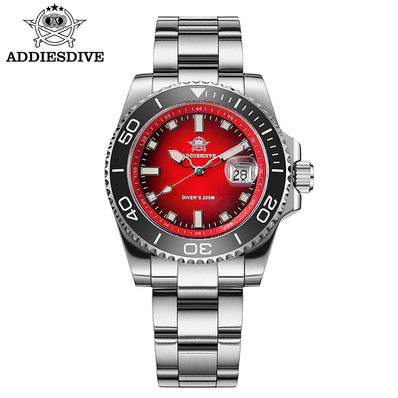 ADDIESDIVE 41mm Man Luxury Watch Japan 2115 Quartz Movement Watch Luminous 200m Waterproof 316L Stainless Steel Dive Watches