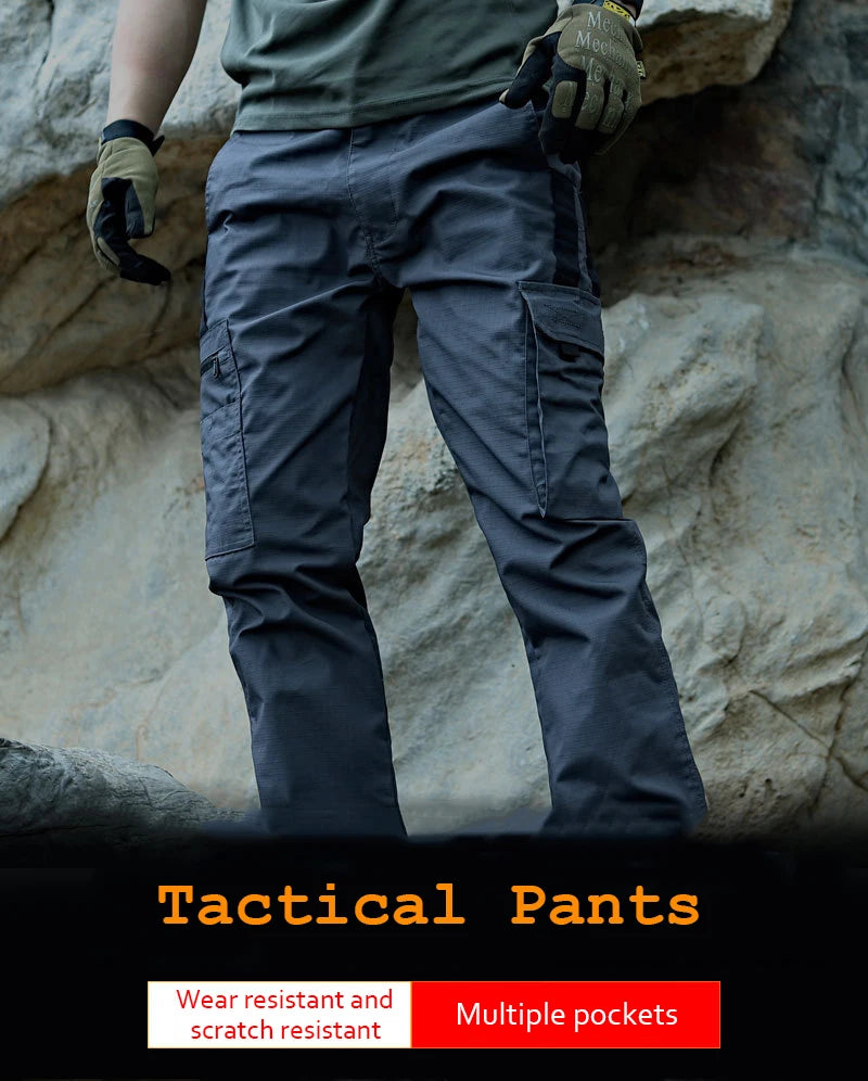 Men’s Waterproof Tactical Cargo Pants – Multi-Pocket Outdoor Work Trousers