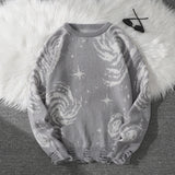 Men's Abstract Star Knit Crew Neck Sweater