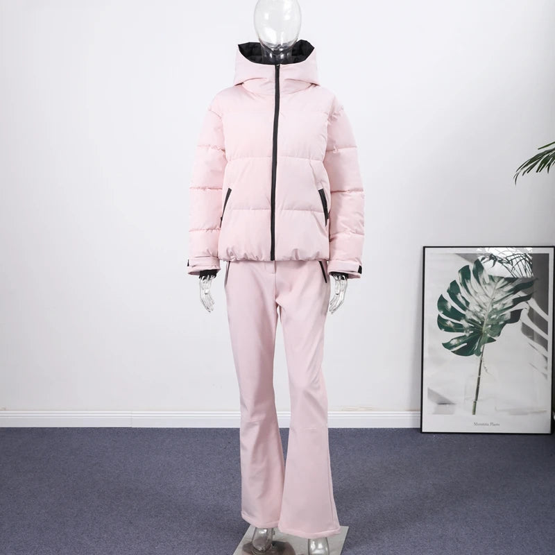 Windproof Faux Fur Ski Jumpsuit