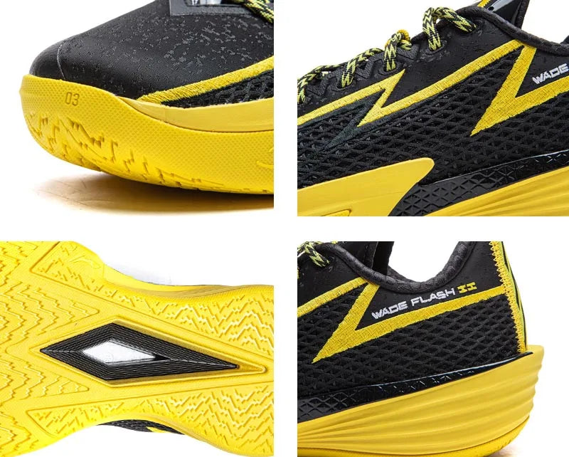 Li-Ning Men's WADE FLASH 2 On Court Basketball Shoes BOOM Cushioning Breathable LiNing Stable Sneaker ABPV013
