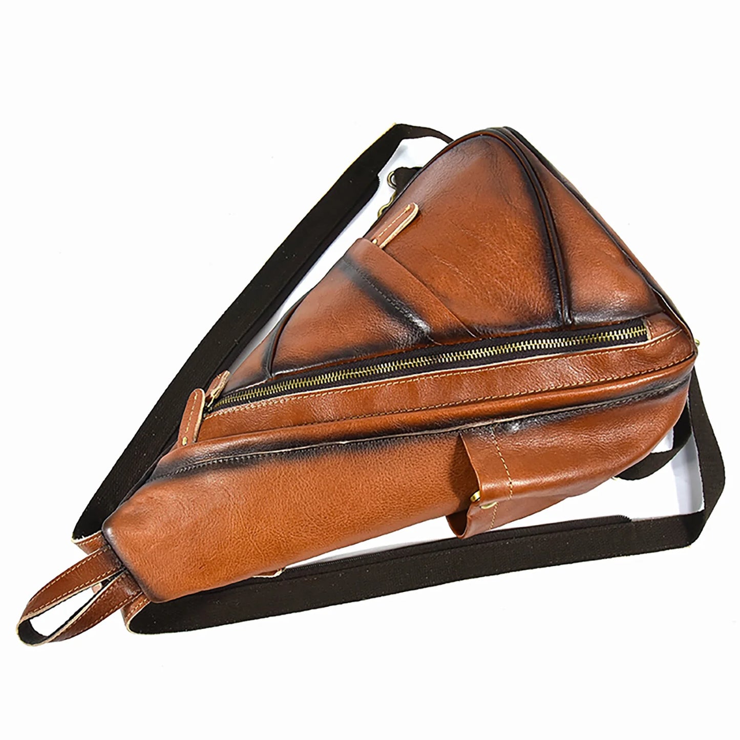 Single Shoulder Bagpack Genuine Leather Chest Bag Outdoor Riding Bag Chest Packs For Biker Men Male Sling Bags Cow Leather