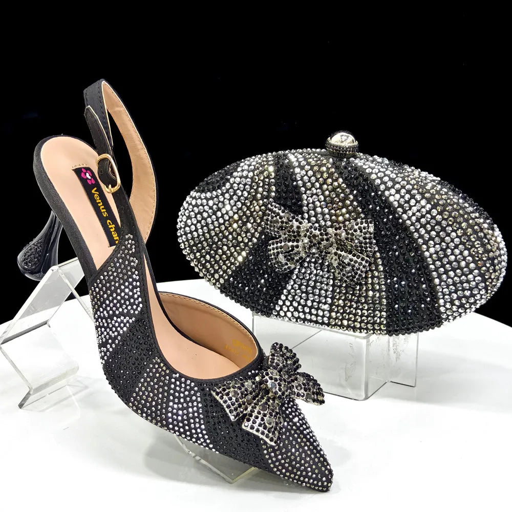 Venus Chan Pointed-Toe Heels & Handbag Set for Women