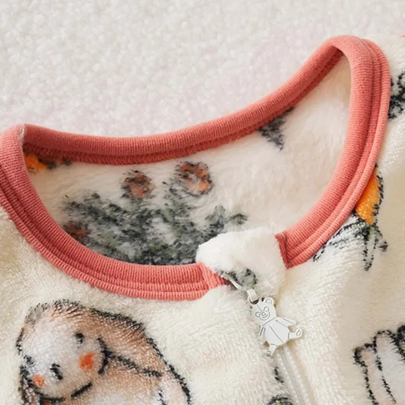 Cozy Cartoon Flannel Kids' Pajamas