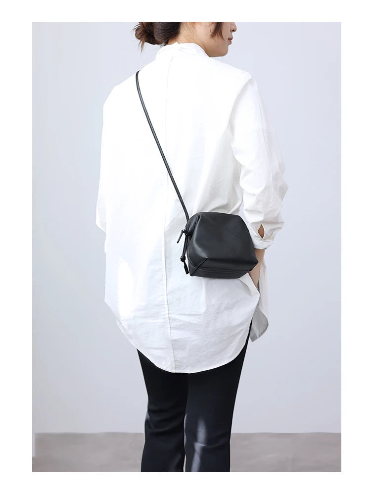Women's Real Leather Crossbody Bags Luxury Designer Soft Black Shoulder Bag Cowhide Small Size Versatile Fashion Purses