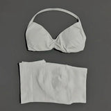 2 Pieces HISTELLO Sports Set Seamless Strappy Yoga Bra High Waist Scrunch Shorts Breathable Elastic Gym Workout Fitness Clothes