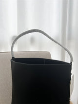 25 year new cowhide lychee pattern single shoulder commuting versatile large capacity bucket bag